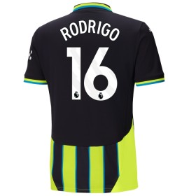 Jalkapallo Peliasut Manchester City Rodrigo 16 Vieras Pelipaita 2024-25 Lyhythihainen